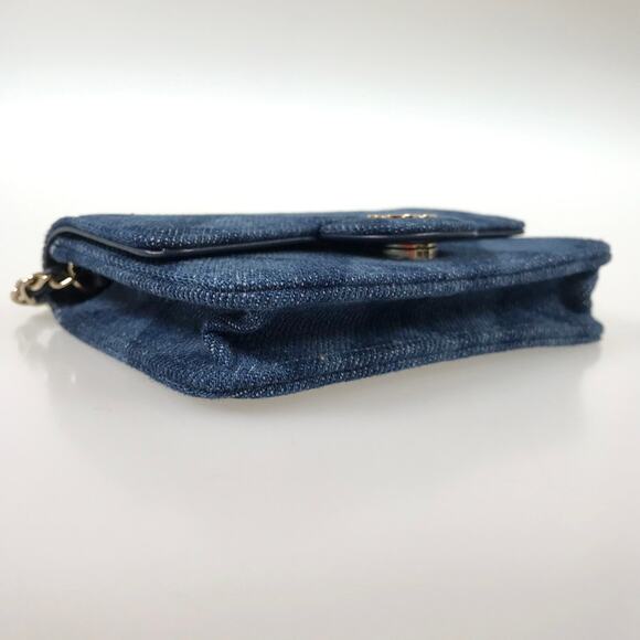 Authentic CHANEL CC Denim Mini Flap Quilted Bag Chain Purse - Picture 5 of 16